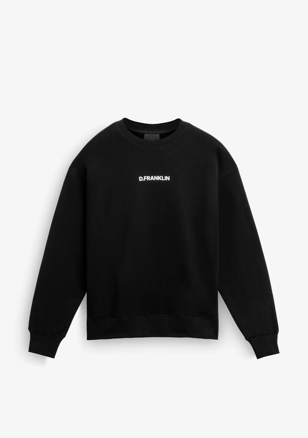  D.franklin Sudadera Sin Capucha Unisex Con Cuello Redondo   D.franklin   Crewneck Binary Oversize Sweatshirt Black   Talla   Color Black   Sudaderas Sin Capucha De Hombre Y Mujer 