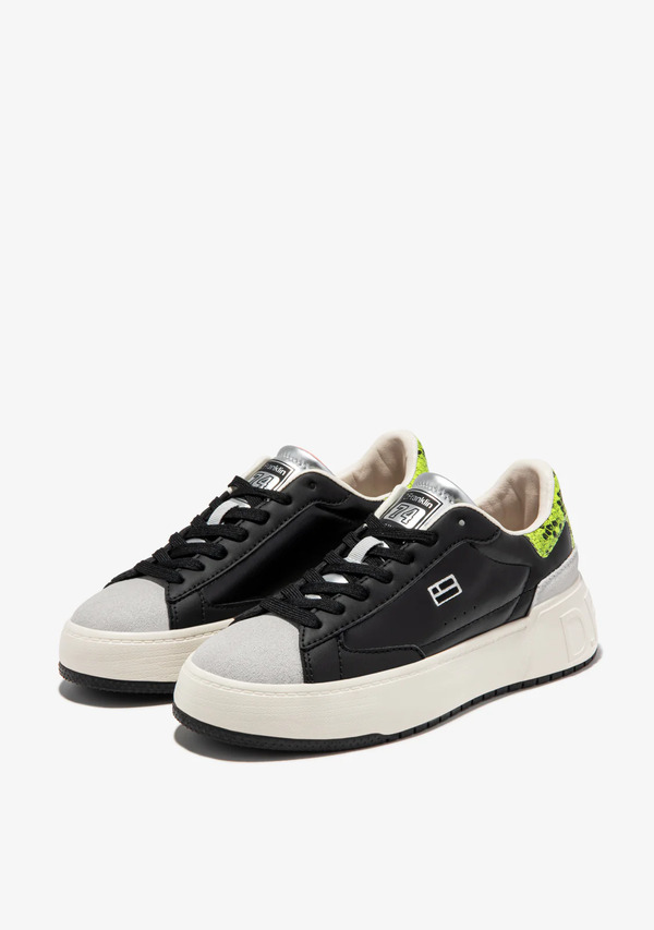  D.franklin Zapatillas Animal Print Mujer   D.franklin   Court Basket Black / Snake   Sneakers Y Bambas Casual Urbanas 