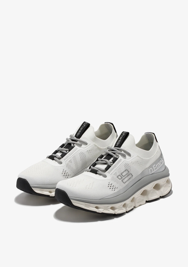  D.franklin Zapatillas Caminar Hombre Y Mujer D.franklin   Aero Sneakers Mesh White / Silver   Sneakers Unisex De Viaje   Amortiguación 
