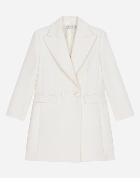  Dolce & Gabbana Abrigo De Cady Con Botonadura Doble - Mujer Abrigos Y Chaquetones Blanco Lana 13 Years 