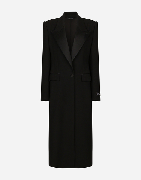  Dolce & Gabbana Abrigo Largo Tipo Esmoquin De Botonadura Sencilla De Lana - Mujer Abrigos Y Chaquetones Negro Lana 38 