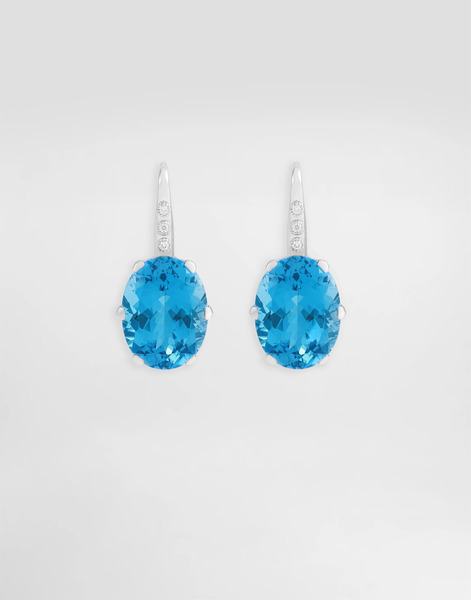  Dolce & Gabbana Anna Earrings In 18-carat White Gold With Topazes And Diamonds - Mujer Pendientes Blanco Onesize 