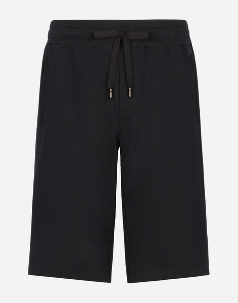  Dolce & Gabbana Bermuda De Jogging En Jersey Avec Plaquette à Logo - Hombre Pantalones Largos Y Cortos Azul Algod�n 44 