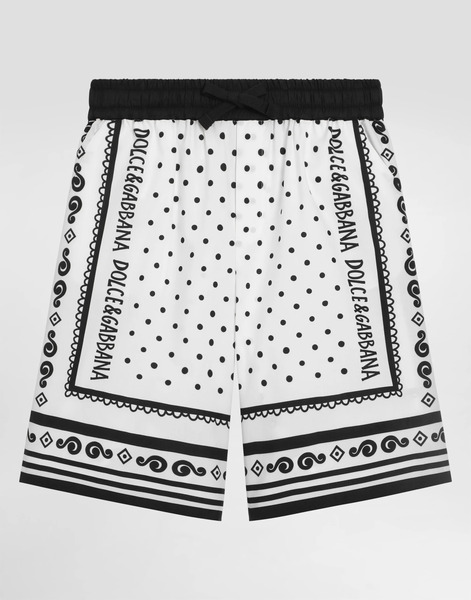  Dolce & Gabbana Bermudas De Popelina Con Estampado Bandana - Hombre Pantalones Y Shorts Imprima 8 Years 