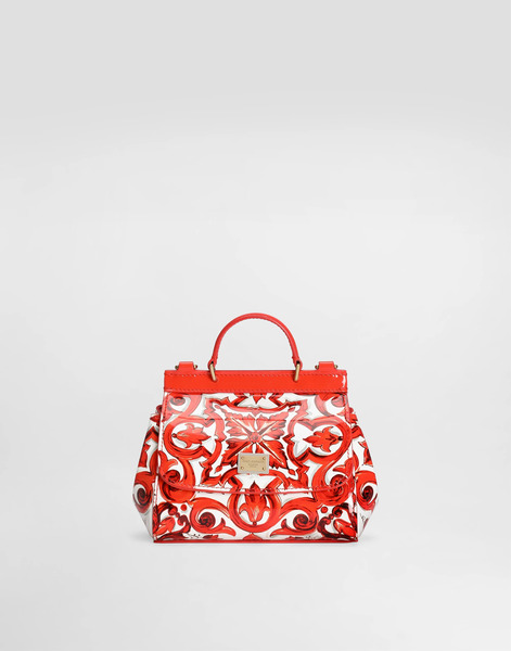  Dolce & Gabbana Bolso De Mano Sicily En Charol Con Estampado De Mayólica - Mujer Accesorios Multicolor Onesize 