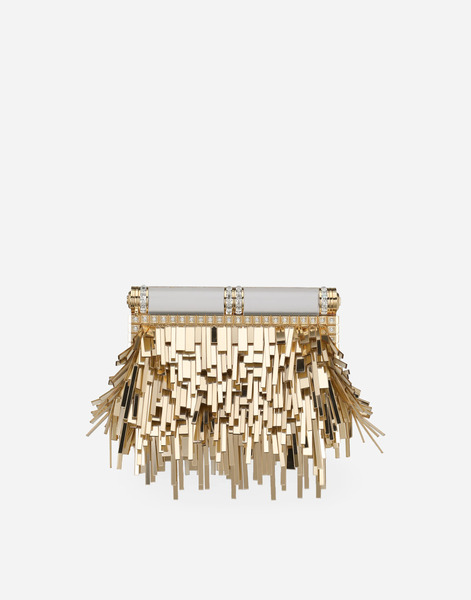  Dolce & Gabbana Bolso De Napa Mordoré Con Bordado Flecos - Mujer Bolsos Mini Y Clutchs Dorado Onesize 