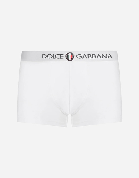  Dolce & Gabbana Boxer Classique En Jersey Bi-stretch Avec Blason - Hombre Ropa Interior Y Ropa De Casa Blanco Algod�n 7 