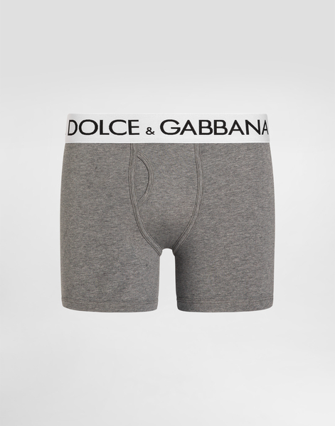  Dolce & Gabbana Bóxer Largo De Algodón Bielástico - Hombre Ropa Interior Y Ropa De Casa Gris Algod�n 3 