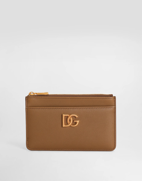  Dolce & Gabbana Calfskin Card Holder With Dg Logo - Mujer Monederos Y Marroquinería Marr�n Piel Onesize 