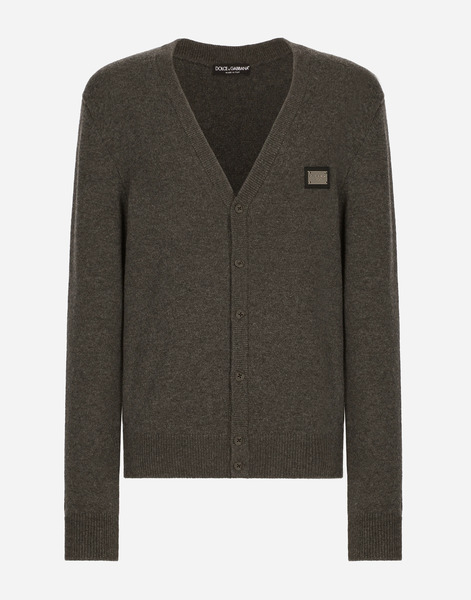  Dolce & Gabbana Cardigan En Laine Et Cachemire Avec Plaquette à Logo - Hombre Prendas De Punto Gris Lana 56 
