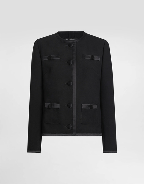  Dolce & Gabbana Chaqueta De Botonadura Sencilla De Crepé Doble - Mujer Abrigos Y Chaquetones Negro 44 