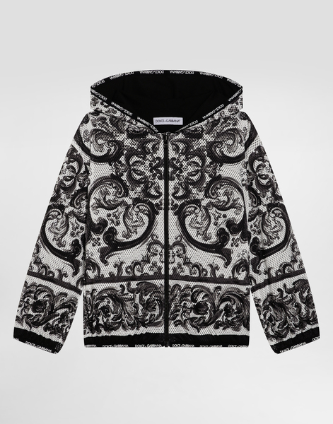  Dolce & Gabbana Chaqueta De Malla Suave Con Estampado De Mayólica - Hombre Abrigos Y Chaquetones Multicolor 3 Years 