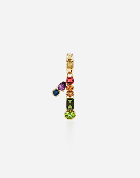  Dolce & Gabbana Charm 1 Lettering 18-carat Yellow Gold And Multicolored Gems - Mujer Charms Dorado Dorado Onesize 