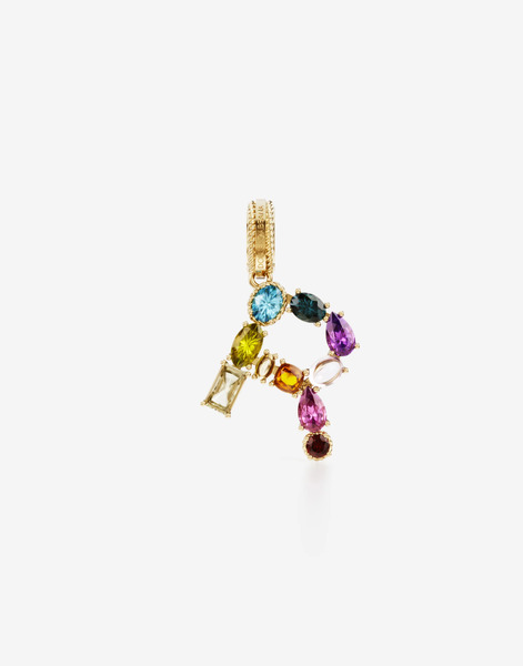  Dolce & Gabbana Charm R Lettering 18-carat Yellow Gold And Multicolored Gems - Mujer Charms Dorado Onesize 
