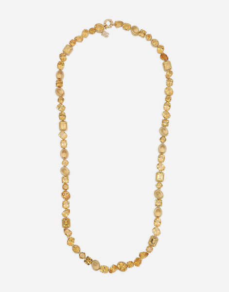  Dolce & Gabbana Collar Largo Anna En Oro Amarillo De 18 Kt Con Citrinos - Mujer Collares Dorado Dorado Onesize 