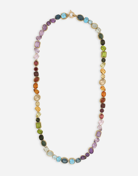  Dolce & Gabbana Collar Largo Rainbow De Oro Amarillo De 18 Kt Con Gemas Multicolores - Mujer Collares Dorado Dorado Onesize 