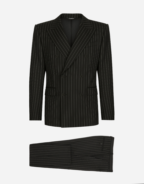  Dolce & Gabbana Costume Croisé Sicilia En Laine Stretch à Rayures Tennis - Hombre Trajes Y Americanas #n/d Lana 50 