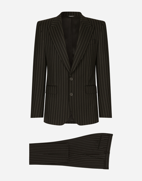  Dolce & Gabbana Costume Droit Sicilia En Laine Stretch à Rayures Tennis - Hombre Trajes Y Americanas #n/d 46 