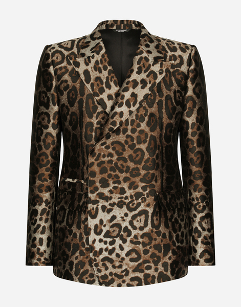  Dolce & Gabbana Costume Smoking Croisé Sicilia En Jacquard Léopard - Hombre Trajes Y Americanas Multicolor Tela 50 