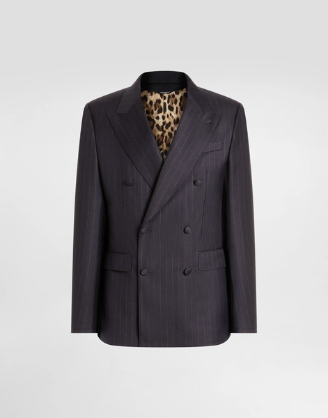  Dolce & Gabbana Double-breasted Sicilia Light Jacket In Pinstriped Wool - Hombre Trajes Y Americanas Multicolor 52 