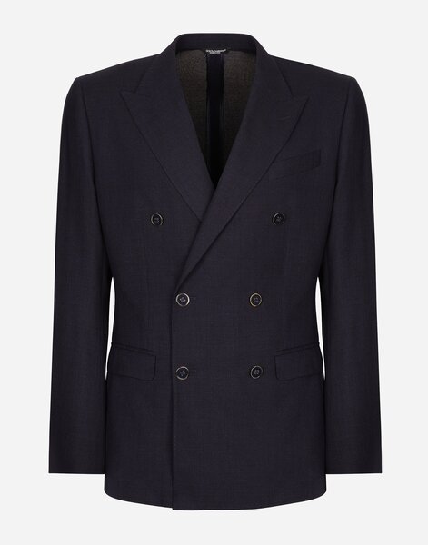  Dolce & Gabbana Double-breasted Virgin Wool Taormina-fit Jacket - Hombre Trajes Y Americanas Azul 48 