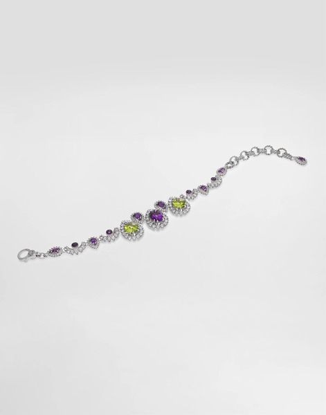  Dolce & Gabbana Eleganza Bracelet 18-carat White Gold, Amethysts, Peridots, And Sapphires - Mujer Pulseras Blanco Onesize 