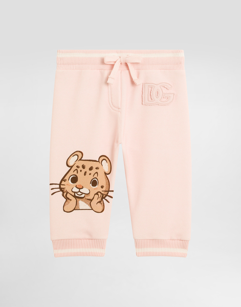  Dolce & Gabbana Fleece Trousers With Leopard Print - Mujer Pantalones Y Faldas Multicolor 6/9 Months 