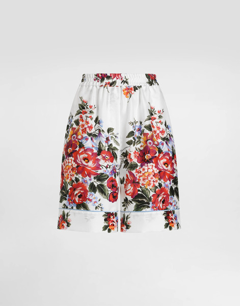  Dolce & Gabbana Flower Bouquet-print Twill Vanity Bermuda Shorts - Mujer Pantalones Largos Y Cortos Multicolor 42 