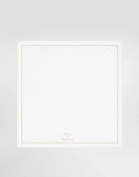  Dolce & Gabbana Interlock And Linen Blanket With Embroidery - Hombre Accesorios Y Mochilas Portabebés Blanco Onesize 