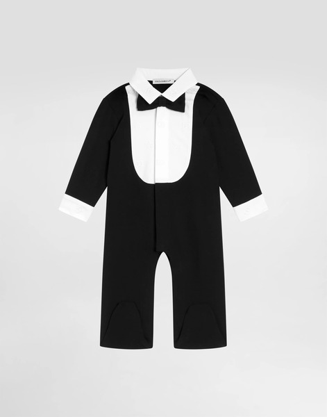  Dolce & Gabbana Interlock Romper With Embroidered Bow Tie - Hombre Set Regalo Y Body Multicolor 3/6 Months 
