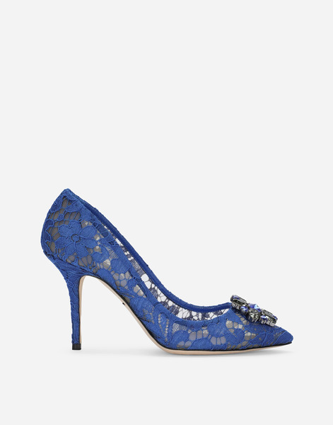  Dolce & Gabbana Lace Rainbow Pumps With Brooch Detailing - Mujer Zapatos De Salón Y Destalonados Azul Encaje 39.5 