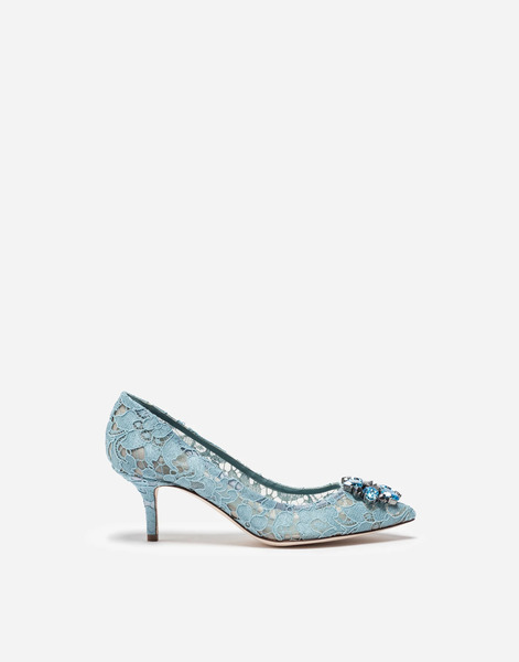  Dolce & Gabbana Lace Rainbow Pumps With Brooch Detailing - Mujer Zapatos De Salón Y Destalonados Azul Encaje 40.5 