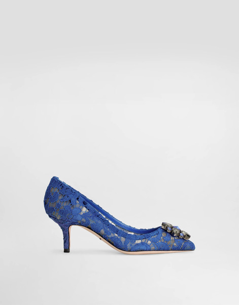  Dolce & Gabbana Lace Rainbow Pumps With Brooch Detailing - Mujer Zapatos De Salón Y Destalonados Azul Encaje 36.5 