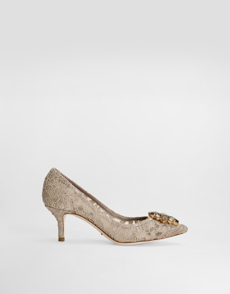  Dolce & Gabbana Lace Rainbow Pumps With Brooch Detailing - Mujer Zapatos De Salón Y Destalonados Beige Encaje 36 