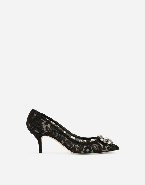  Dolce & Gabbana Lace Rainbow Pumps With Brooch Detailing - Mujer Zapatos De Salón Y Destalonados Negro Encaje 34 