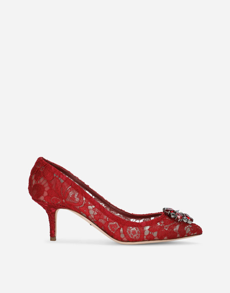  Dolce & Gabbana Lace Rainbow Pumps With Brooch Detailing - Mujer Zapatos De Salón Y Destalonados Rojo Encaje 37 