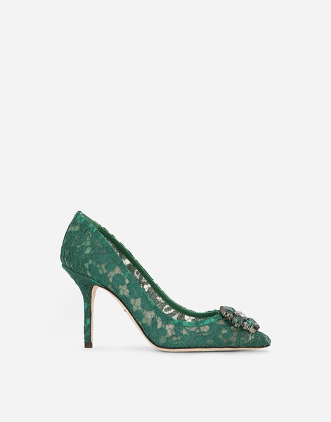  Dolce & Gabbana Lace Rainbow Pumps With Brooch Detailing - Mujer Zapatos De Salón Y Destalonados Verde Encaje 39 