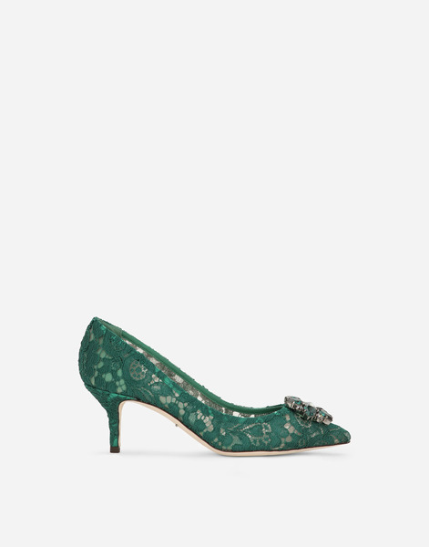  Dolce & Gabbana Lace Rainbow Pumps With Brooch Detailing - Mujer Zapatos De Salón Y Destalonados Verde Encaje 37 