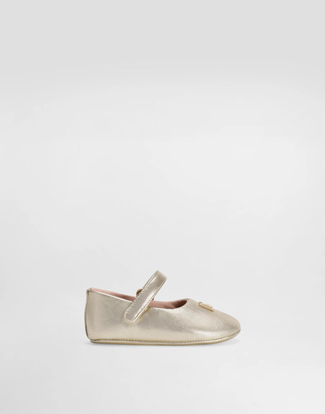  Dolce & Gabbana Laminated Nappa Leather Ballet Flats - Mujer Zapatos Recién Nacida (16-20) Grey Piel 17 
