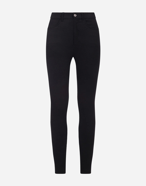  Dolce & Gabbana Leggings 5 Bolsillos De Tricotina Elástica - Mujer Pantalones Largos Y Cortos Negro 44 