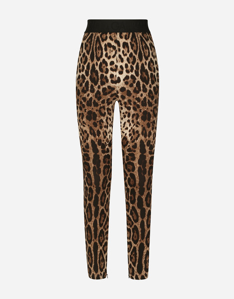  Dolce & Gabbana Leggings De Charmeuse Con Estampado De Leopardo - Mujer Pantalones Largos Y Cortos Estampado Animal Seda 46 