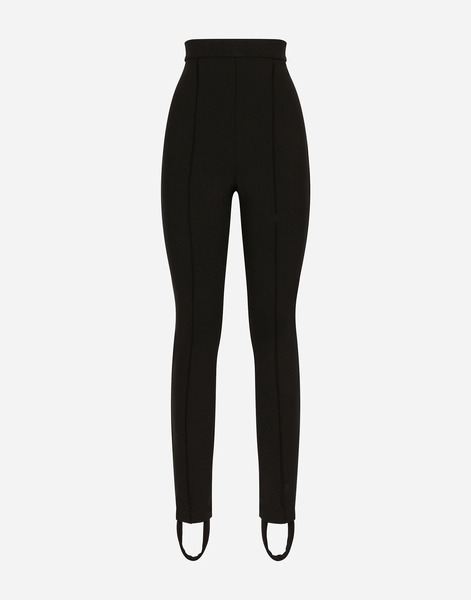  Dolce & Gabbana Leggings De Punto Milano Con Estribo - Mujer Pantalones Largos Y Cortos Negro Viscosa 48 