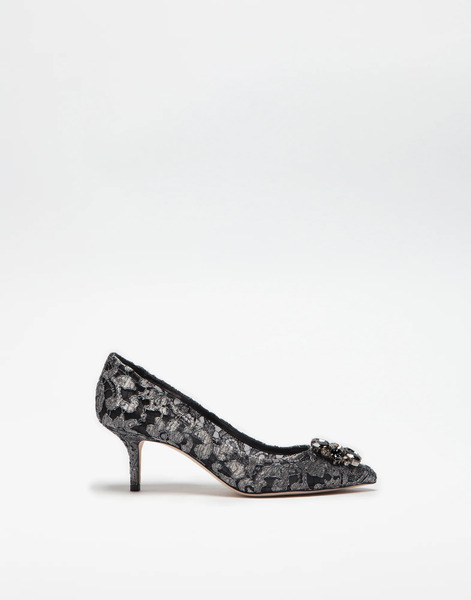  Dolce & Gabbana Lurex Lace Rainbow Pumps With Brooch Detailing - Mujer Zapatos De Salón Y Destalonados Gris 38.5 