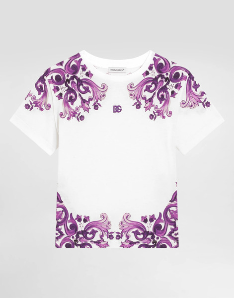  Dolce & Gabbana Majolica-print Short-sleeved Jersey T-shirt - Mujer Camisetas Y Sudaderas Multicolor 5 Years 