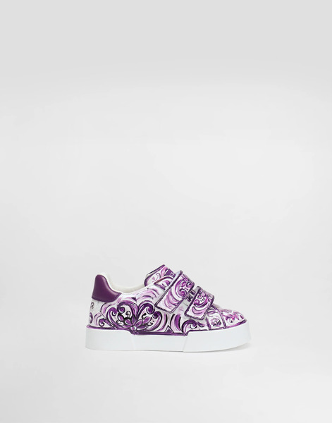  Dolce & Gabbana Majolica-print Sneaker In Nappa Calfskin - Mujer Zapatos Primeros Pasos (19-26) Multicolor 25 