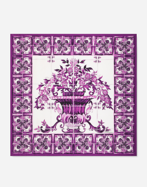  Dolce & Gabbana Majolica-print 90x90 Silk Twill Foulard - Mujer Bufandas Y Foulards Print Seda Onesize 