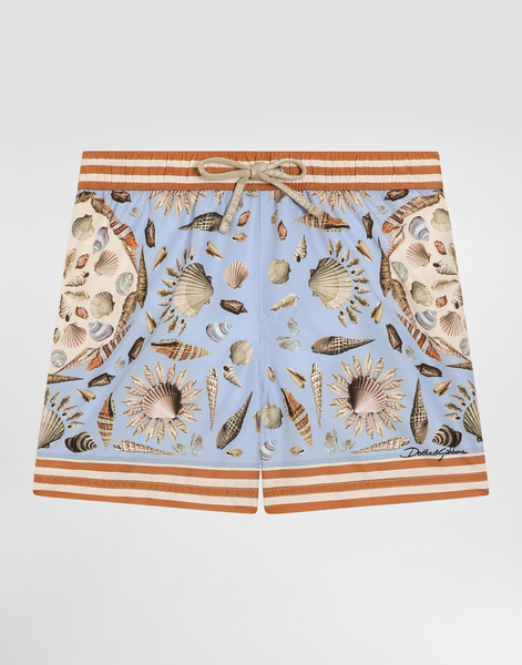  Dolce & Gabbana Medium Boxer Shorts In Canvas With Shells Print - Hombre Moda Baño Multicolor 6/9 Months 