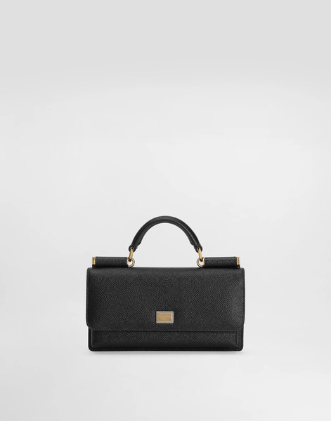  Dolce & Gabbana Minibolso En Piel De Becerro Con Estampado Dauphine - Mujer Bolsos Mini Y Clutchs Negro Piel Onesize 