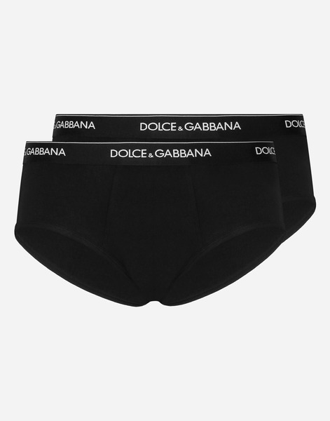  Dolce & Gabbana Pack De Dos Slips Brando De Algodón Elástico - Hombre Ropa Interior Y Ropa De Casa Negro Algod�n 5 