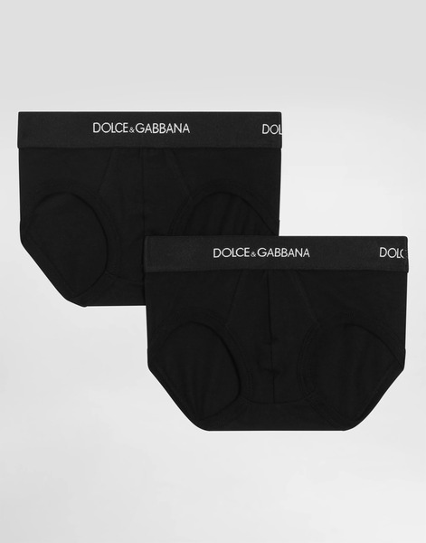  Dolce & Gabbana Pack De Dos Slips De Punto Elástico - Hombre Ropa De Dormir E Interior Negro 3 Years 